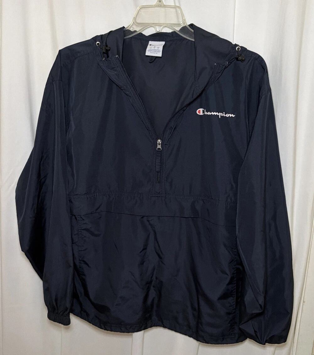 Champion Jacket- Unlined 3/4 Zip With Large Pocket unisex Size Large